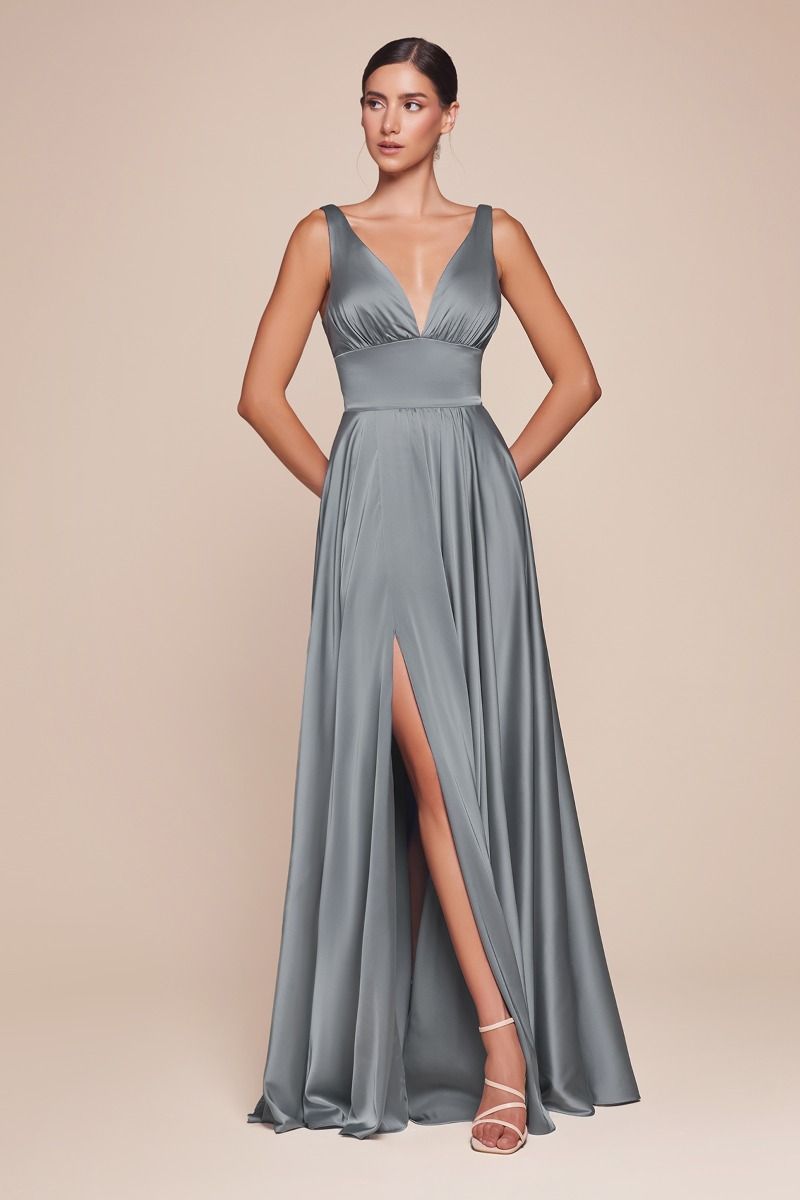 7469-1 - SOFT SATIN A-LINE DRESS