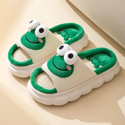 ANIMAL CHARACTER COTTON UNISEX HOUSE SLIPPER