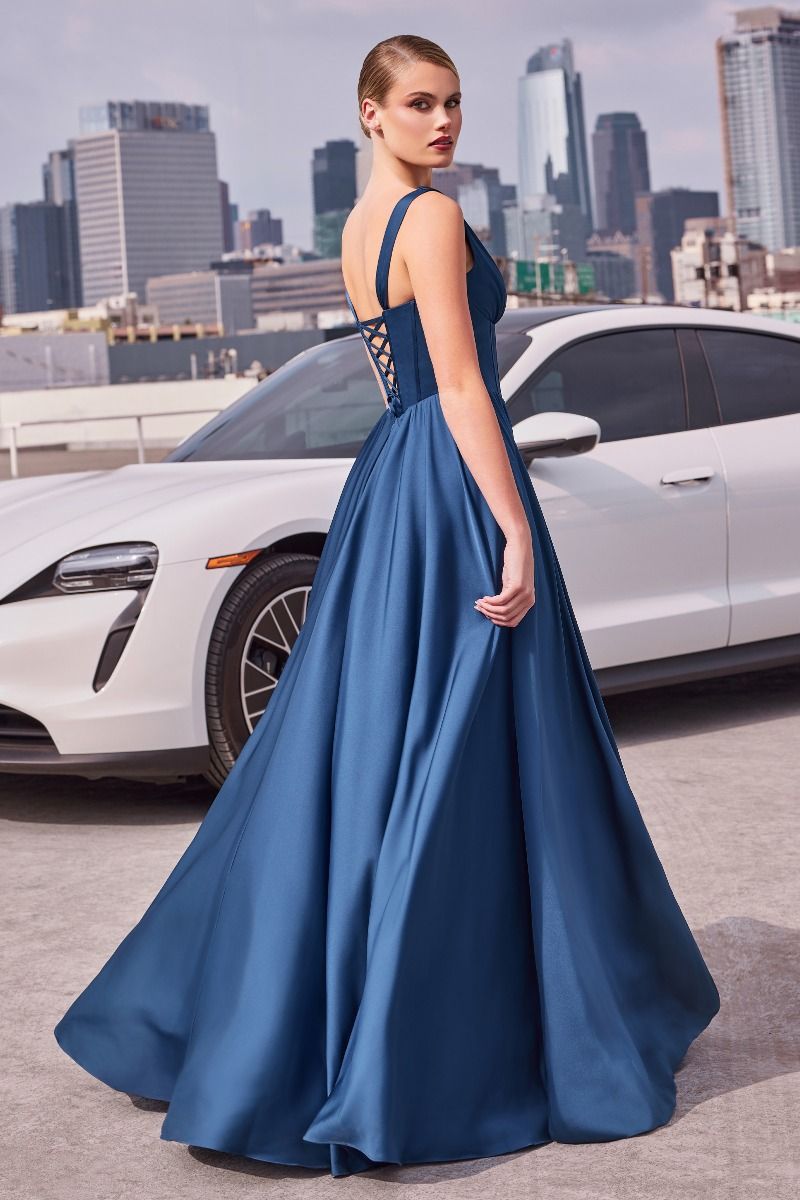 7447 - A-LINE SOFT SATIN DRESS