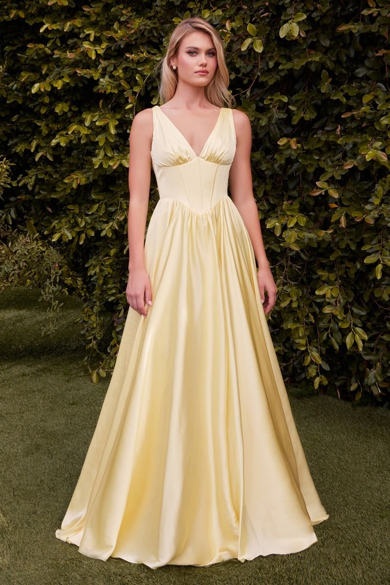7447 - A-LINE SOFT SATIN DRESS