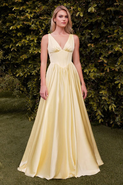 7447 - A-LINE SOFT SATIN DRESS