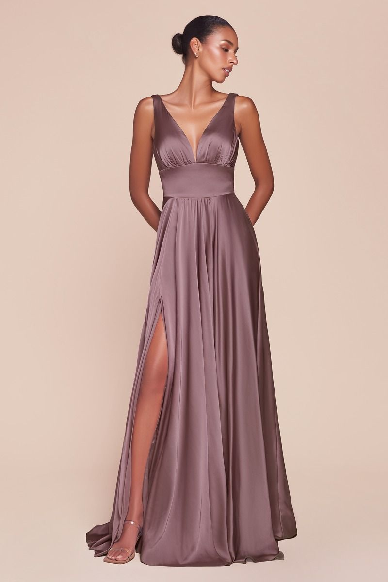 7469-1 - SOFT SATIN A-LINE DRESS