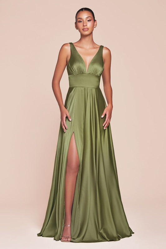 7469-1 - SOFT SATIN A-LINE DRESS