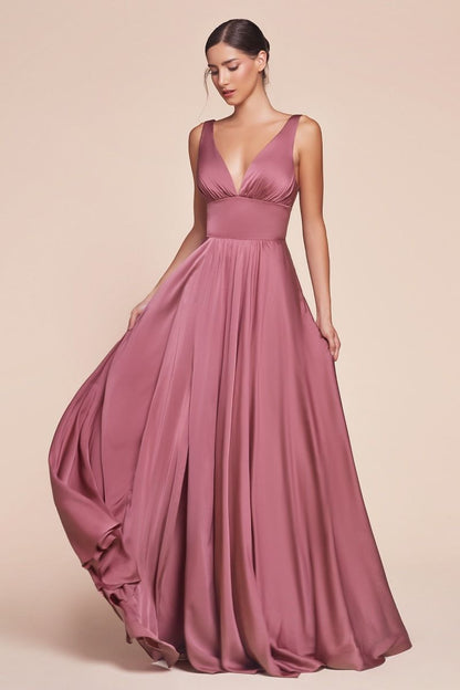 7469-1 - SOFT SATIN A-LINE DRESS