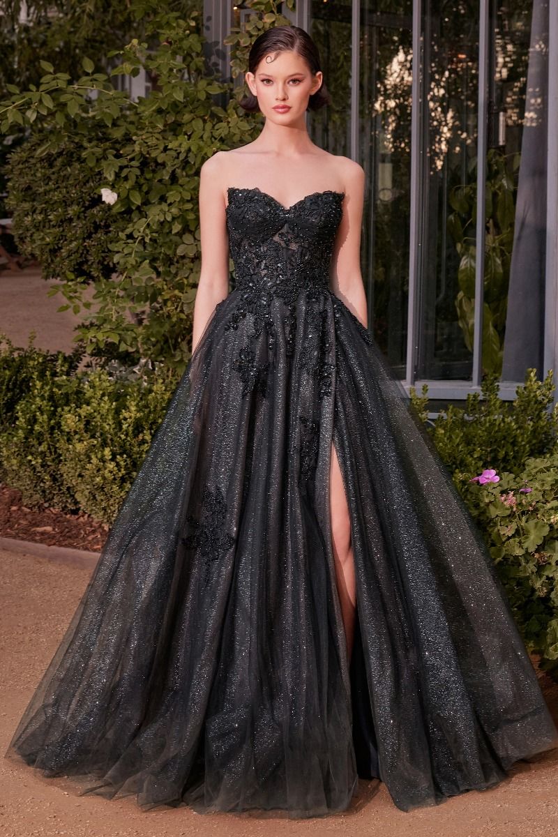 A1378 - STRAPLESS LAYERED TULLE BALL GOWN