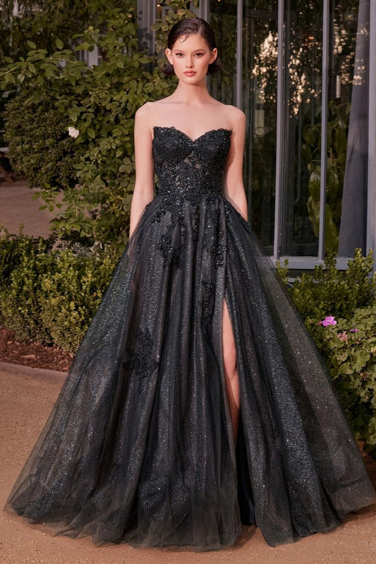 A1378 - STRAPLESS LAYERED TULLE BALL GOWN