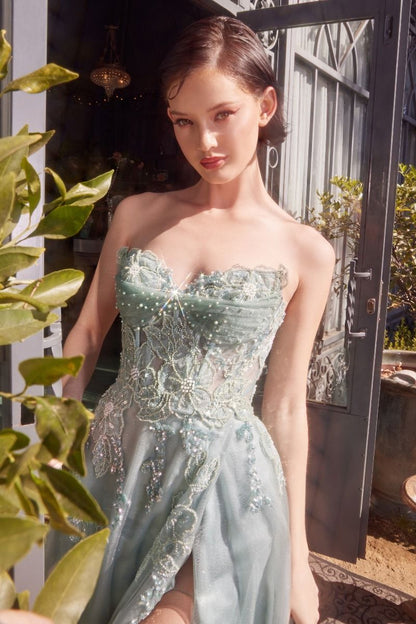 A1378 - STRAPLESS LAYERED TULLE BALL GOWN