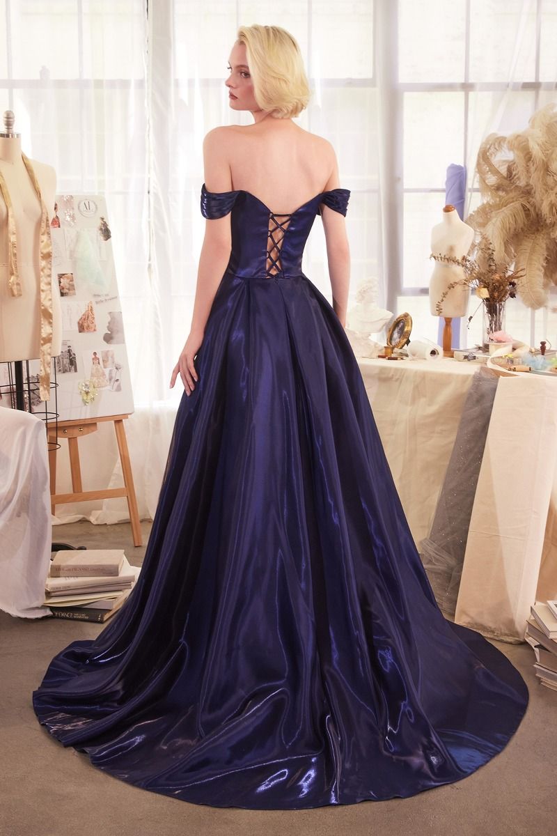A1424 - OFF THE SHOULDER ORGANZA BALL GOWN